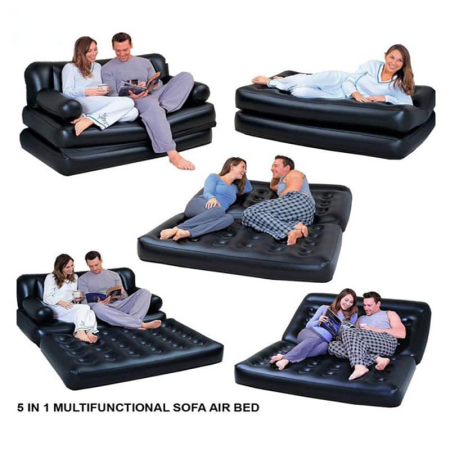 5 in 1 Inflatable Double Air Bed cum Sofa