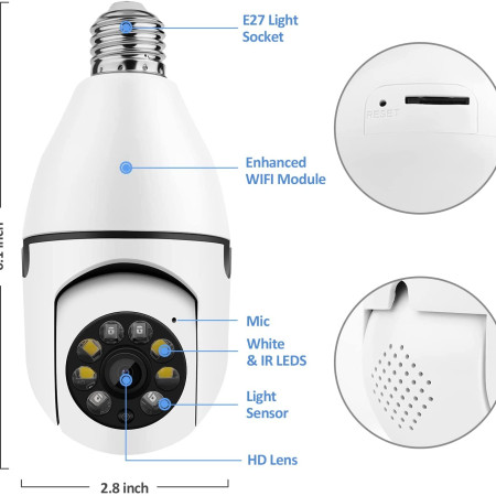 360° Rotated Bulb System Wifi IP Camera
