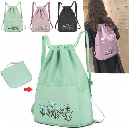 Foldable Embroidered Travel Backpack