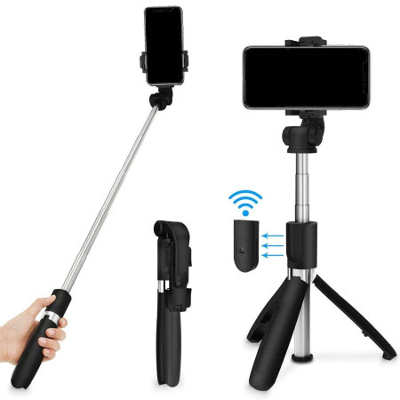 Bluetooth Extendable Selfie Sticks with Tripod Stand