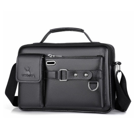 PU Leather Shoulder Bag (Black)
