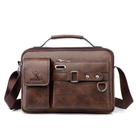 PU Leather Shoulder Bag (Brown)
